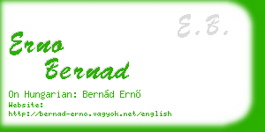 erno bernad business card